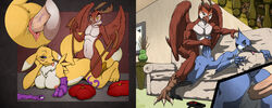 all_fours anal cartoon_network close-up digimon doggy_style female from_behind gay hi_res male masturbation mordecai owlalope penetration regular_show renamon rigby sex straight vaginal_penetration video_games yaoi