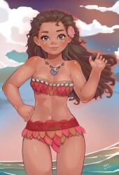 breasts disney disney_princess kola411 looking_at_viewer moana moana_waialiki smiling