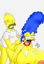 alternate_breast_size ass big_ass big_breasts big_penis breasts cum female homer_simpson huge_breasts human male marge_simpson maxtlat milf penis straight the_simpsons