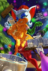 2d balls breasts christmas cock_ring cum cum_everywhere cum_in_glass cum_on_breasts deadly_six elbow_gloves espio_the_chameleon gloves leggings penis rouge_the_bat santa_hat sega sonic_(series) sonic_lost_world sonic_the_hedgehog_(series) tails theboogie thigh_highs zeena zeti zeti_(species)