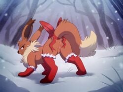 christmas eevee emma female fur harlem holidays nintendo pokémon_(species) pokemon presenting video_games