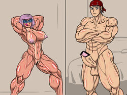 allesey muscular_female muscular_male original_character tanline tanned