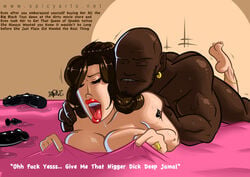 big_breasts big_penis breasts brunette dark-skinned_male dark_skin dildo english_text interracial kuro_(artist) male open_mouth penetration penis qos queen_of_spades raceplay spade_tattoo tattoo text the_n_word vaginal_penetration