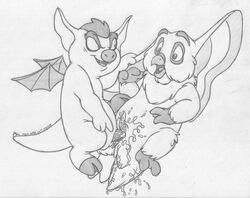 animal_genitalia anthro beak big_ears cloaca cloacal_penetration cum cute_fangs duo ear_grab erection eye_contact feral feral_on_feral flying gay genital_slit greyscale imp_(she-ra) kowl male male_only masters_of_the_universe messy mizzyam monochrome monster open_mouth pencil_(artwork) penetration penis sex she-ra_princess_of_power slit tapering_penis traditional_media_(artwork) wings