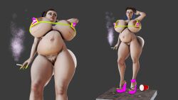 3d 3d_render anklet asian asian_female bbl big_ass big_breasts bikini_top breast_implants choker chun-li chun-li_(street_fighter_6) fake_ass fake_tits fat_ass hairy hairy_pussy high_heels hoop_earrings huge_breasts ihateasuka implants legs long_nails long_nipples makeup micro_bikini platform_footwear platform_heels pregnant pregnant_belly pregnant_female scars scars_on_breast smoking smoking_cigarette smoking_while_pregnant street_fighter street_fighter_6 thick_thighs wedge_heels