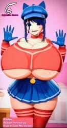 breaking_the_fourth_wall breast_expansion breast_growth breast_press breast_squeeze breasts_against_glass breasts_bigger_than_head breasts_focus cappie cappie_(miside) expansion_cinema hips hips_wider_than_shoulders huge_thighs miside mita_(miside)
