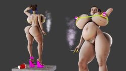 3d 3d_render anklet asian asian_female bbl big_ass big_breasts bikini_top breast_implants choker chun-li chun-li_(street_fighter_6) fake_ass fake_tits fat_ass hairy hairy_pussy high_heels hoop_earrings huge_breasts ihateasuka implants legs long_nails long_nipples makeup micro_bikini platform_footwear platform_heels pregnant pregnant_belly pregnant_female scars scars_on_breast smoking smoking_cigarette smoking_while_pregnant street_fighter street_fighter_6 thick_thighs wedge_heels