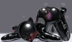 anal_beads anal_plug bitchsuit blush blush_lines cat_ears dumb female female_artist female_only gag gagged_female gagging helpless insertion latex_clothing latex_suit maguro27 pet suit vibrator_under_clothes