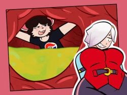 1boy 1girls animated anthro brawl_stars colette_(brawl_stars) dikomics giantess inside_stomach internal rod_(imrodrodent) self_insert size_difference stomach vore