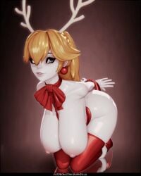 1girls 3d animated areolae ass blonde_female blonde_hair bow breasts christmas female huge_ass huge_breasts loop looping_animation mario_(series) nintendo nude nude_female princess_peach pussy rushzilla solo stockings tagme thick_thighs tied_hands trophy turntable_(animation) vertical_video