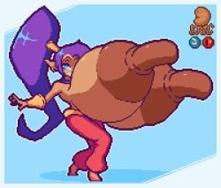 2d 2d_animated 2d_animation animated big_areola big_breasts blue_eyes bracelets breasts_out dancing epicpotatolord erect_nipples genie headband huge_breasts huge_nipples hyper_breasts hyper_nipples jiggling_breasts long_hair long_nipples nozzle_nipples pixel_animation pixel_art ponytail purple_hair shantae shantae_(character) smile tan_body tan_skin topless