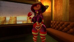 1girls 3d 3d_(artwork) alternate_version_available big_breasts big_thighs blush_stickers breasts corset curvy elbow_gloves female female_only ghost gloves hat inside_train kabalmystic_(style) lips mario_(series) nintendo nipples panties paper_mario paper_mario:_the_thousand-year_door pink_hair purple_skin solo stockings striped_corset striped_gloves striped_hat striped_panties striped_stockings thhypercombine12 thick thick_hips thick_thighs thighs vivian_(paper_mario) wide_hips witch_hat yellow_lips