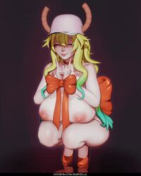 1girls 3d animated areolae ass bow breasts cap choker christmas closed_eyes female female_only high_heels horns huge_ass huge_breasts kobayashi-san_chi_no_maidragon loop looping_animation miss_kobayashi's_dragon_maid multicolored_hair naked_footwear nipples nude nude_female quetzalcoatl_(dragon_maid) rushzilla smile solo_female tagme tied_hands turntable_(animation)