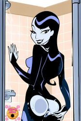 2d ai_generated anus artist_logo ass ass_grab asshole asshole_stretched_wide batman:_the_animated_series batman_(series) batman_beyond black_lipstick brown_hair brunette_female brunette_hair butt_against_glass butt_focus butt_grab dc dc_comics dcau from_behind from_behind_view gloves hunnyhive(artist) inque lipstick looking_back naked_ass naked_butt open_ass open_asshole open_butt open_pussy open_vagina pussy pussy_lips shower showering showering_while_clothed smiling standing teasing_with_butt vagina warner_bros warner_brothers