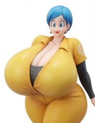 ai_generated big_breasts bimbo bimbo_lips bulma_briefs cleavage dragon_ball dragon_ball_super dragon_ball_z huge_ass huge_breasts hyper hyper_breasts lipstick momiji_(artist) thick_thighs