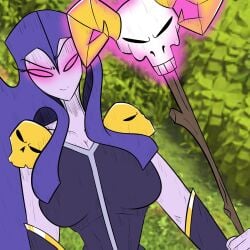 1girls absolute_cinema big_ass big_breasts blush clash_(series) clash_of_clans clash_royale female hood hood_up meme pink_eyes supercell sweat sweatdrop witch witch_(clash_of_clans) witch_(clash_royale) witch_hat yinyangart