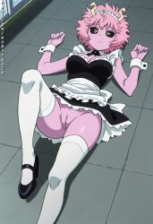 ai ai_art ai_generated armpits ashido_mina bandeau bare_shoulders beach bikini black_sclera blue_sky blush boku_no_hero_academia breasts cleavage cloud collarbone colored_sclera colored_skin covered_nipples cowboy_shot day double_v female grin horns large_breasts leaning_forward looking_at_viewer mina_ashido my_hero_academia naostudio navel ocean outdoors pink_hair pink_skin sand shiny_skin short_hair skindentation sky smile solo stomach strapless strapless_bikini sweat swimsuit tagme teeth tube_top v water web_address wet yellow_eyes yellow_horns