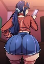 1girls ai ai_generated ass_focus back_view behind_view big_ass big_butt bubble_ass bubble_butt core_mita_(miside) female female_focus female_only looking_at_viewer miside mita_(miside) novelai solo thick_thighs
