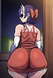 1girls ai ai_generated ass_focus back_view behind_view big_ass big_butt bubble_ass bubble_butt female female_focus female_only looking_at_viewer miside mita_(miside) novelai solo thick_thighs tiny_mita_(miside)
