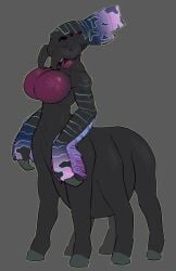 6_legs 8_limbs alien alien_biopheres_(biblaridon) black_body camarabrachid_(alien_biospheres) featureless_breasts first_porn_of_character gray_background pedipalps pregnant solo solo_focus taur taur_lower_pregnancy unknown_artist unknown_source