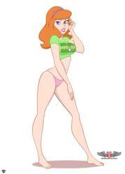 daphne_blake female hanna-barbera panties phillipthe2 pink_panties roger_bacon scooby-doo shirt solo t-shirt topwear white_background