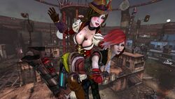 3d borderlands borderlands_2 lilith_(borderlands) mad_moxxi rose-byanyother-name spanking video_games