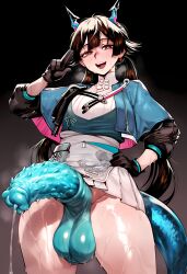 1futa ai ai_art ai_generated arknights arknights:_endfield big_balls big_penis big_thighs blue_balls blue_jacket blue_penis blue_shirt blush breath breath_cloud breathing breathing_heavily brown_eyes brown_hair chen_qianyu_(arknights:_endfield) dragon_cock dragon_futa dragon_horns dragon_humanoid dragon_penis dragon_tail dress flaccid flaccid_penis futa_only futanari genlation gloves hand_on_hip heavy_breathing huge_balls huge_cock huge_testicles light-skinned_futa light_skin long_hair long_penis long_sleeves looking_at_viewer looking_down penis penis_bigger_than_head penis_out pose posing precum precum_drip precum_on_penis precum_squirt precum_string precum_trail simple_background solo_futa standing sweat sweatdrop sweating sweaty sweaty_balls sweaty_body thick thick_ass thick_hips thick_legs thick_thighs thighs twintails white_skirt