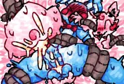 animatronic anthro arm_grab ball_squish balls blush blush_lines bodily_fluids bow_tie bow_tie_only canid canine closed_eyes cum cum_drip cum_from_vagina cum_in_vagina cum_inside cum_on_balls cum_on_penis cum_on_self cum_on_torso curly_hair dripping duo exposed_endoskeleton female finger_in_mouth fingering five_nights_at_freddy's five_nights_at_freddy's_2 flying_sweatdrops forced forced_orgasm fox genital_fluids genitals gesture hair hand_gesture happy humanoid lagomorph leporid lipstick looking_at_viewer looking_pleasured machine makeup male male/female mammal mangle_(broken) mangle_(fnaf) mechanical_tentacles metal_tentacles metal_tongue metallic_body mostly_nude orgasm overwhelmed penis pull_out rabbit red_lipstick restrained restrained_arms restrained_by_tentacles restrained_legs robot rosy_cheeks scaliescum scottgames shaking squish sweat sweatdrop tentacle thumbs_up tongue tongue_drip tongue_out toy_bonnie_(fnaf) tremble_spikes trembling trembling_for_pleasure two_fingers_in_ass vaginal_fluids vaginal_fluids_on_penis vaginal_penetration