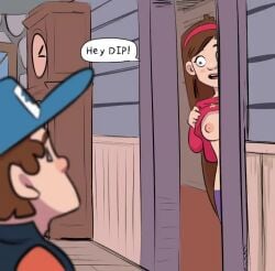 animated breasts dialogue dipper_pines flashing flashing_breasts funny gravity_falls humour mabel_pines tagme video yellgerbils yellowgerbil