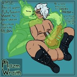 1boy 1boy1girl 1girls boots danny_belmont_(sushilegion) female huge_balls huge_cock jacob's_ladder knot knotted_penis male milking oc piercings plazmwraith self_upload silver_hair slime slime_girl sushilegion tagme tan_body unimpressed weird yuyu_(plazmwraith)