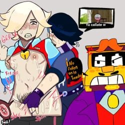 1boy 1boy1girls 1girls 2boys benson benson_dunwoody big_ass brawl_stars breasts cartoon_network colette_(brawl_stars) cruising edgar_(brawl_stars) female griff_(brawl_stars) male masturbation pubic_hair pussy regular_show saii ship supercell