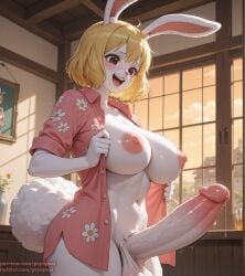 1futa ai_generated anthro artist_name balls big_balls big_penis big_testicles blonde_hair breasts breasts carrot carrot_(one_piece) clothing colored digital_media_(artwork) erection futa_only futanari huge_cock intersex one_piece penis psyopsai revealing_clothes short_hair side_view smile smiling solo solo_focus tail thighhighs thighs uncensored watermark