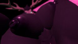 1girls 3d anthro antlers big_breasts blurry blurry_background female from_below huge_breasts looking_at_viewer looking_down pussy sloppydragons solo tagme thick_thighs vagina vrchat wendigo