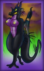 anthro big_breasts bondage bound breasts claws colored_fire disney dragon european_mythology female fire genitals glowing glowing_eyes glowing_genitalia glowing_mouth glowing_nose glowing_pussy green_fire hi_res horn humiliation lovemummification maleficent maleficent_(disney) mythological_creature mythological_scalie mythology pussy rope scalie sleeping_beauty_(1959_film) solo thick_thighs translucent translucent_wings western_dragon wings