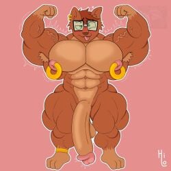 1:1 2025 abs anklet anthro armpit_hair artist_name balls barcus_(the_owl_house) big_balls big_pecs big_penis black_eyewear black_glasses body_hair brown_body brown_ears brown_fur brown_hair brown_nose canid canine canis cross-eyed digital_media_(artwork) disney domestic_dog ear_piercing ear_ring eyewear flexing front_view fur genitals glasses gold_anklet green_eyes growth hair hi_res huge_cock hyper hyper_genitalia hyper_penis itsme_hilo jewelry male mammal multicolored_body multicolored_fur muscle_growth muscular muscular_anthro muscular_male nipple_piercing nipple_ring nipples pecs penis piercing pink_background pink_nipples ring_piercing simple_background solo standing text the_owl_house tongue tongue_out two_tone_body two_tone_fur vein veiny_arms veiny_muscles yellow_anklet