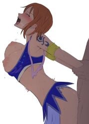 1boy 1girls 2025 arabasta_saga arm_pull aroused ass belly_dancer belly_dancer_outfit big_breasts blush blush bottomless breasts_out closed_eyes clothed_sex dancer_outfit female_human femsub human human_male large_breasts lelie light-skinned_female looking_pleasured medium_hair moaning nami_(one_piece) nipples one_piece open_mouth orange_hair plap pre-timeskip prison_guard_position questionable_consent screaming sex sex_from_behind skimpy skimpy_clothes skirt slim_waist standing_sex tattoo tattooed_arm teenage_girl teenager thrusting unseen_male_face vaginal_penetration weekly_shonen_jump white_background wrist_grab