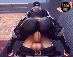 1boy 1girls big_ass big_penis dark-skinned_female dark_body epic_games feet_up female fortnite fortnite:_battle_royale light-skinned_male light_skin male mystify_(fortnite) numbasnsfw ramirez_(fortnite) white_body white_male white_penis
