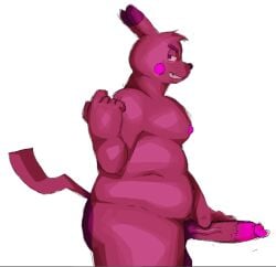 anthro balls beckoning big_penis colored digital_drawing_(artwork) digital_media_(artwork) doc_(virgobiologist) erection fur generation_1_pokemon genitals gesture male multicolored_penis nintendo nipples nude overweight penis pikachu pink_body pink_fur pokemon pokemon_(species) portrait shaded side_view simple_background smile smug solo tail two_tone_penis virgobiologist