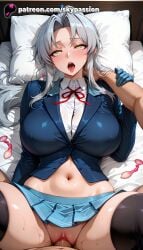 1boy 1girls 2025 ai_assisted ai_generated anal_beads anime artist_name bangs bed bed_sheet bedroom big_breasts big_chest black_legwear blanket blush breast breasts bust busty chest clitoral_hood clothed_female_nude_male clothed_sex condom condom_belt condom_in_mouth condom_on_penis condom_packet_strip condom_wrapper crotch cum cushion dakimakura_(object) dripping_pussy egg_vibrator erect_nipples explicit exposed_nipples exposed_pussy eyebrows_visible_through_hair female female_genitalia frilled_pillow fucking futon genitals gloves hard_nipples head_on_pillow heart_pillow hi_res high_quality high_resolution highres hitachi_magic_wand holding_condom holding_pillow hospital_bed intercourse juicy_pussy kiba_mikoto large_breasts laying_down legs_apart legs_spread long_hair looking_at_viewer love_making lube lying lying_on_back multiple_condoms navel nipple nipples nipples_outside nude object_hug on_back on_bed open_legs open_mouth panties_removed parted_bangs patreon patreon_username penetration pill pillow pillow_grab pillow_hug pointless_condom pov pussy pussy_lips pussy_peek ribbon school_uniform sex sex_toy sexual_intercourse shaved_pussy shirt silver_hair skirt skypassion slit splayed_legs spread_legs stable_diffusion straight sweat thighhighs tight_pussy tissue tissue_box tongue tongue_out triage_x uncensored_nipples uncensored_pussy uncensored_vagina used_condom used_tissue vagina vaginal_penetration vibrator vulva watermark wet_pussy yellow_eyes yes yes-no_pillow