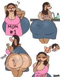1girls 2boys angry angry_expression anthro apron apron_only artist_name artist_signature ashamed big_ass big_breasts blush blush_lines breasts brown_fur brown_hair cat_ears closed_eyes digital_drawing_(artwork) digital_media_(artwork) disembodied_head domestic_cat domestic_dog eyelashes eyeshadow furry furry_female furry_milf furry_only furry_tail hair hand_on_ass heart heart-shaped_pupils high_resolution highres horny huge_ass huge_butt kitten large_ears leila_(raylopez) milf mother multiple_images onomatopoeia open_mouth orange_fur paul_(meowssino) ray_(raylopez) raylopez skirt skirt_up slap slapping_butt smile smiling sound_effects stains surprised_expression tagme tail thick_thighs thighs tight_ass tight_clothing two_tone_fur voluptuous voluptuous_female voluptuous_milf washing white_background