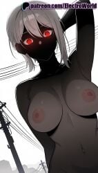 1girls 2025 ai_generated artist_name breasts breasts breasts bust chest electroworld exposed_nipples female food_wars hi_res high_quality high_resolution highres nakiri_alice navel nipples nipples_outside patreon patreon_username red_eyes shokugeki_no_souma solo stable_diffusion watermark