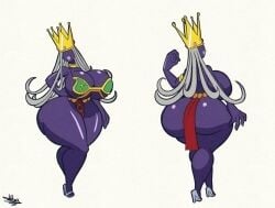 bimbo bimbo_body bimbo_lips breasts female high_heels highres huge_ass huge_breasts mario_(series) mature_female mature_woman nintendo paper_mario pink_lipstick rear_view shadow_queen skimpy skimpy_clothes tansau thick_thighs thunder_thighs wide_hips