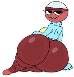 breasts dandy's_world female gigi_(dandy's_world) large_ass large_breasts laying_down laying_on_side presenting presenting_anus presenting_ass presenting_hindquarters roblox side side_view theslashfive