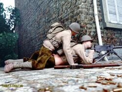 anal anal_sex army battle cum cum_in_ass exhibitionism fucked_from_behind gay gay_male gay_sex male male_only medal_of_honor_airborne military outdoors shooting_gun soldier soldiers tommys_eagle_hq uniform weapon ww2