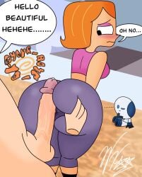 1boy 1girls bent_over big_ass cartoon_network clothed clothing debbie_turnbull debs_turnbull dick_on_ass dwight_turnbull female mature_female milf mommy pants robotboy robotboy_(character) tight_clothing wifeyvoo