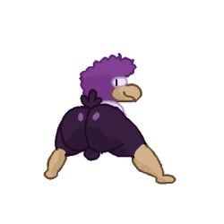 1:1 animated anthro ass avian balls beak big_butt bird colored digital_media_(artwork) furry furry_only genitals hair huge_butt looking_back low_res male no_sound shaded short_playtime solo tail thick_thighs twerking virgo_(virgobiologist) virgobiologist