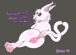 2_tails animal_genitalia animal_pussy anus asian_mythology ass blush bodily_fluids canine_genitalia east_asian_mythology eeveelution erunas espeon fangs felid feline female feral fur generation_2_pokemon genital_fluids genitals glistening glistening_genitalia glistening_pussy glowing glowing_eyes japanese_mythology makeup mammal multi_tail mythology neck_scar nekomata nintendo pawpads paws pink_eyes pokemon pokemon_(species) precum presenting presenting_anus presenting_hindquarters presenting_pussy pussy raised_tail rune_(erunas) scar solo tail teeth vaginal_fluids white_body white_fur yokai