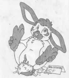 after_sex anatomically_correct balls buckteeth cum erection front_view greyscale holding_legs lagomorph looking_at_viewer male male_only mammal messy mizzyam monochrome now_serving pencil_(artwork) penis rabbit reclining semi-anthro sheath sign sitting small_penis solo spotted_bunny tapering_penis teeth traditional_media_(artwork)