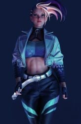 1futa 3d akali bulge bulge_through_clothing futanari league_of_legends light-skinned_futanari light_skin princess_sivir riot_games solo subtle_penis