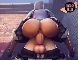 1boy 1girls 3d big_ass big_penis dark-skinned_female dark_body epic_games feet_up fortnite fortnite:_battle_royale light-skinned_male light_skin numbasnsfw teknique white_body white_male white_penis